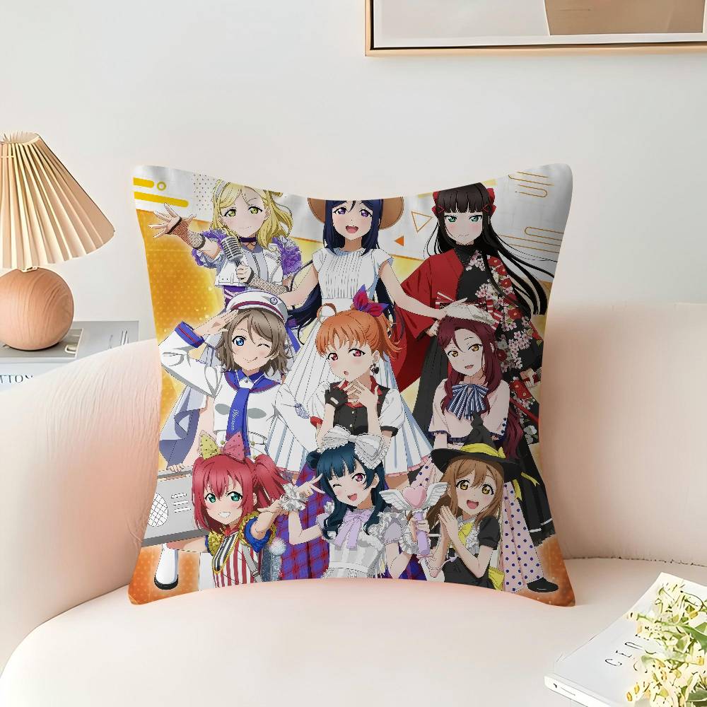 Anime L-Love Live S-Sunshine Cushion Cover Car Throw Pillow Case For Sofa Car Christmas Gift 40x40cm 45x45cm