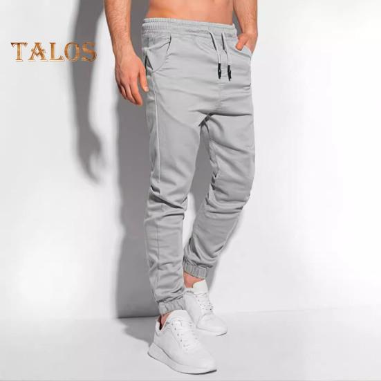 Herren-Sporthose mit Taschen, Knöchelband, einfarbig, Jogginghose mit Kordelzug und elastischer Taille für den täglichen Gebrauch im Freien und bei der Arbeit