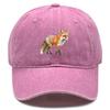 1 pcs Fox Print Snapback Hat Washed Cotton Caps For Woman Retro Vintage-Inspired Adjustable Caps Ideal Choice For Casual Cap