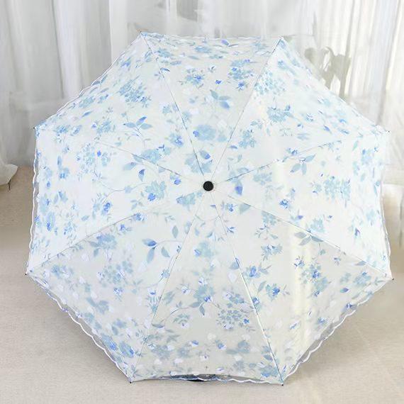 Umbrella lace with UV protection for women, parasol pocket windproof, waterproof, sun and rain, travel  umbrella for women