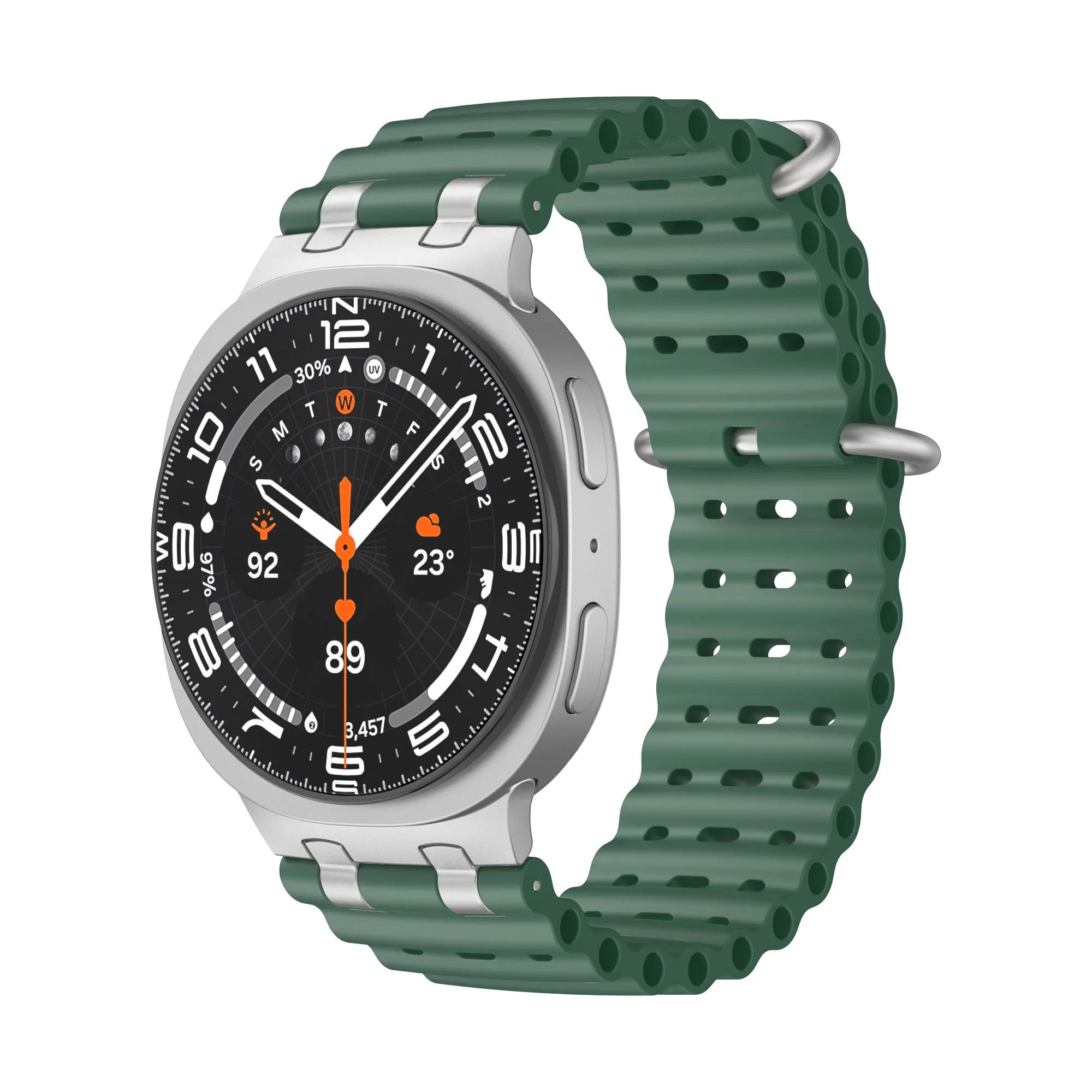 

Marine Silicone Band for Samsung Galaxy Watch 8 Classic/40 44mm Band for Galaxy Watch 40/44mm Watch 8 Classic Accessories Strap Watch 8 Classic 46mm зелёный