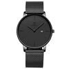 BEN NEVIS Men's Watch, Simple, Stylish, Slim, Casual Design, Date Display, Waterproof, Analog Quartz Movement, Mesh Band, Black