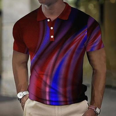 Herren Poloshirt Kurzarm 3D-Druck Oberteile Mode Polyester Atmungsaktiv Bequem Poloshirts