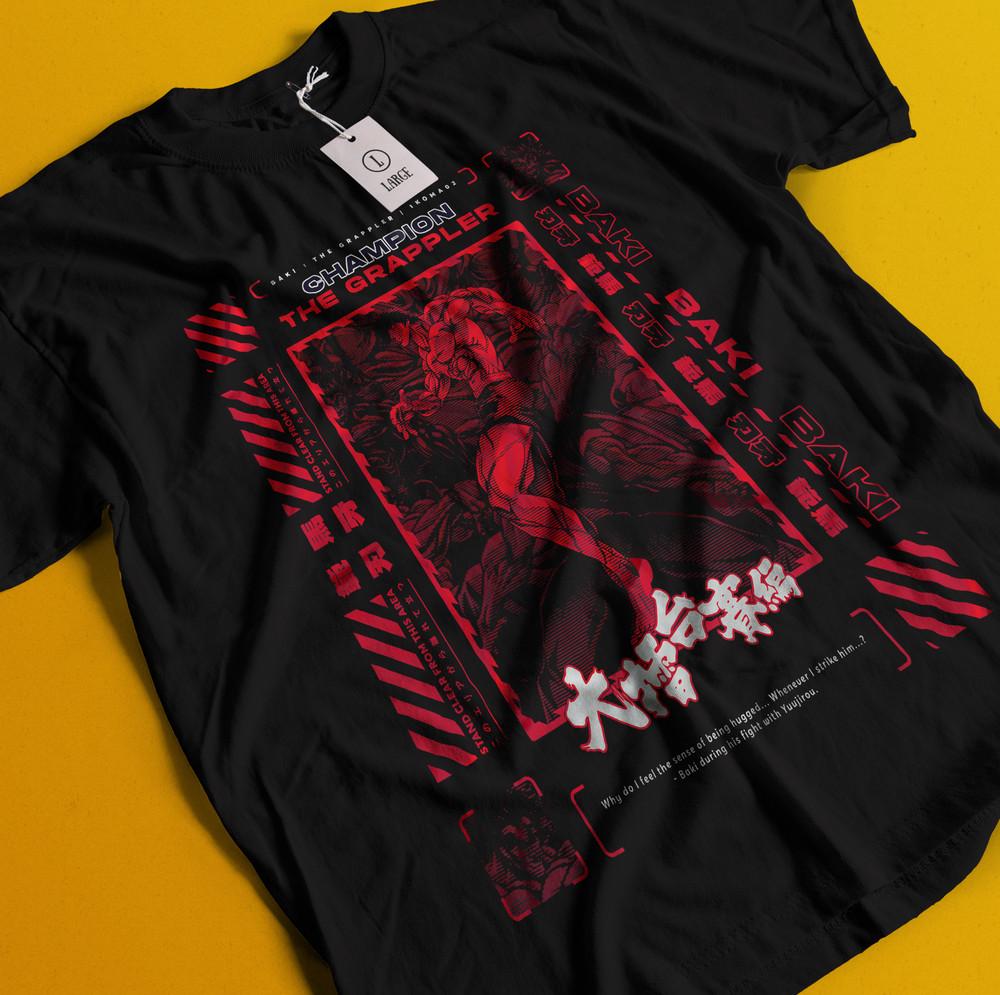 

Футболка Baki The Grappler Футболка Баки Ханма Футболка Юдзиро Футболка Боец Джек Бисквит 4XL