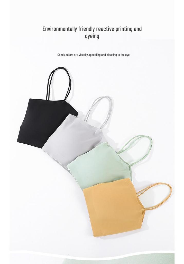 Hot Sale Women's Seamless Wire-Free Push-Up Bandeau Bra with Thin Straps & Beautiful Back Design
