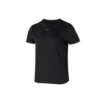 T-shirt à Manches Courtes de Sport pour Femme, Couleur Unie, Logo, Course à Pied, Fitness, Entraînement, Séchage Rapide, Respirant, Noir FN2799-010