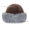 Silver Fox Faux Fur Mongolian Hat with Ear Protection - Unisex, Warm, Fleece-lined for Autumn/Winter