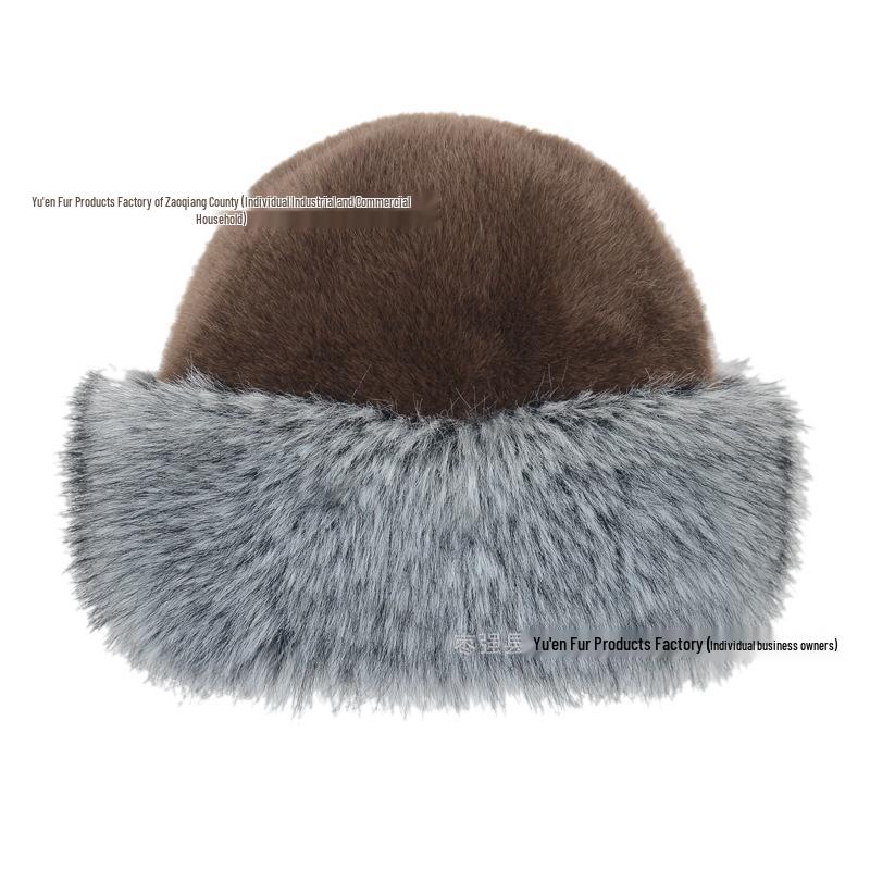 Silver Fox Faux Fur Mongolian Hat with Ear Protection - Unisex, Warm, Fleece-lined for Autumn/Winter
