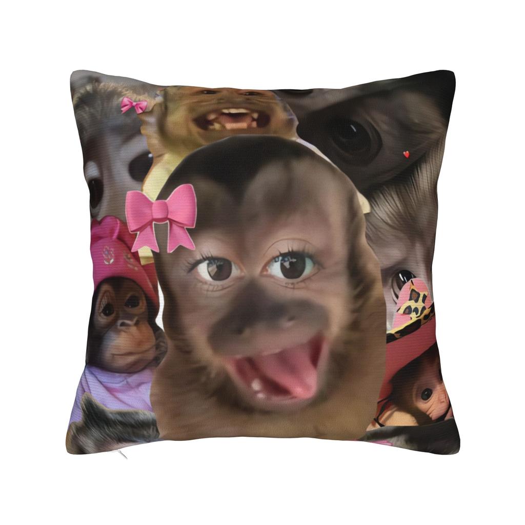 Funny Monkey Print Pillowcases  Kawaii Pillow Case For Living Room Sofa Graphic Pillow Cover