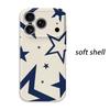 Abstract Navy Oversized Star Modern Geometric Art Protective Shockproof Film Aesthetic Bumper Phone Case Cover For iPhone 14 15 16 Pro Max Plus