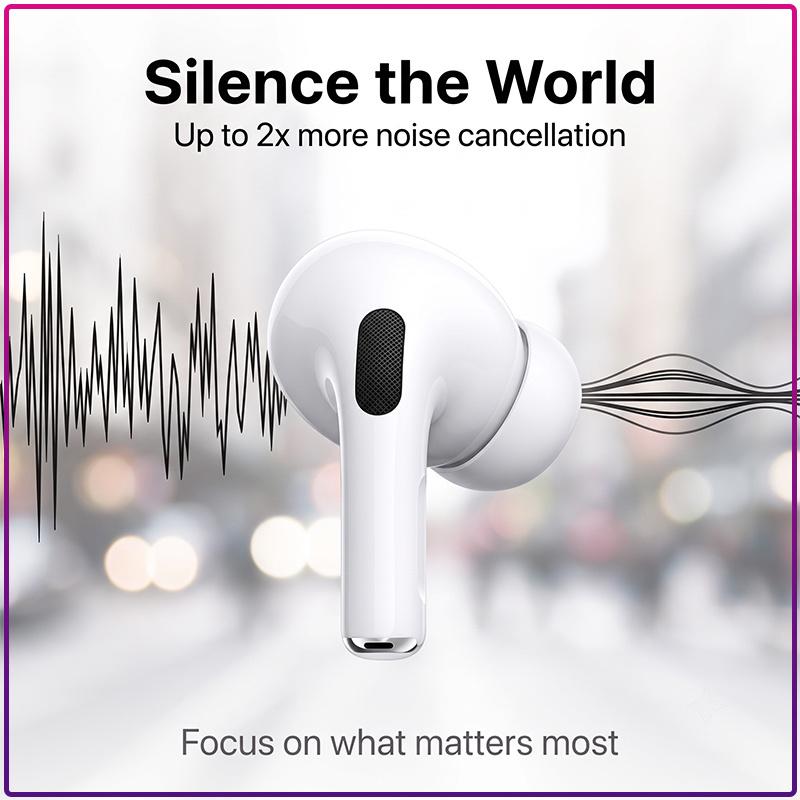 Universal Bluetooth Wireless Headset Apple AirPods Pro Powerful Noise Cancellation Immersive Surround Sound USB-C Charging All Devices Compatible