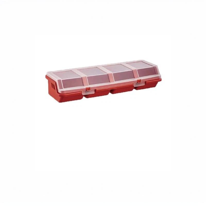 Plastic Screw Organizer Box With 4 Compartments Portable Tool Parts Storage Bin With Lid For Hardware Small Parts Display