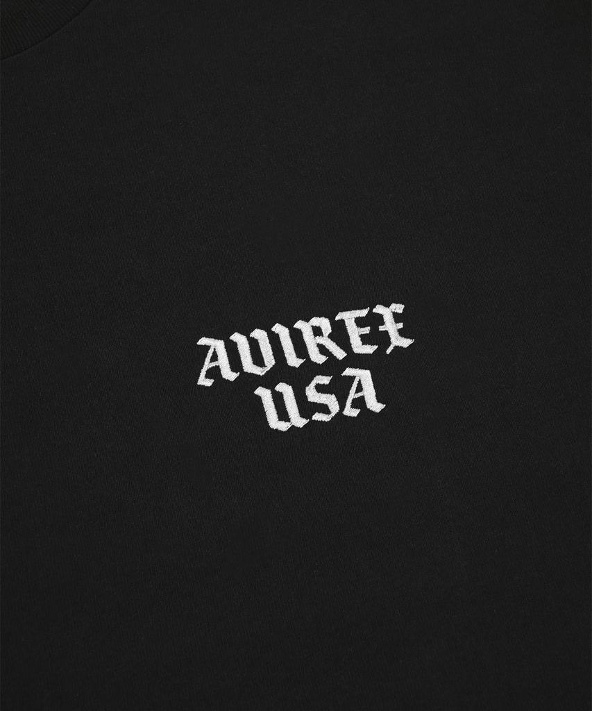 Abilegseu Embroidered Long Sleeve T-Shirt Avirex Nyc / 7835230023 Black