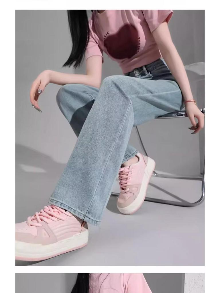 Women's Light Blue Denim Wide-Leg Pants - 2024 Summer New Arrival, Unique Style