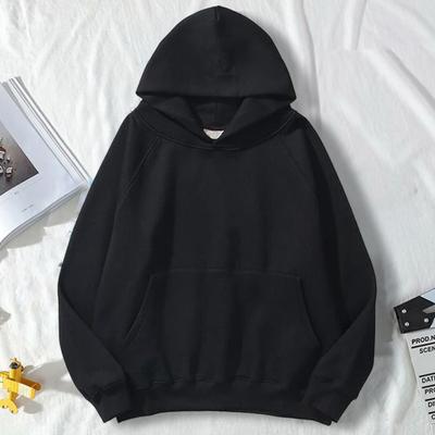Sweat à capuche pour homme avec capuche de couleur unie, grande poche avant, pull-over, coupe ample, hauts de sport, streetwear