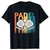 Vintage Padel Tennis Player Retro T-shirt Funny Sports Balls Lovers Retro Tee Top EU Size Summer Cotton Men Women T Shirt