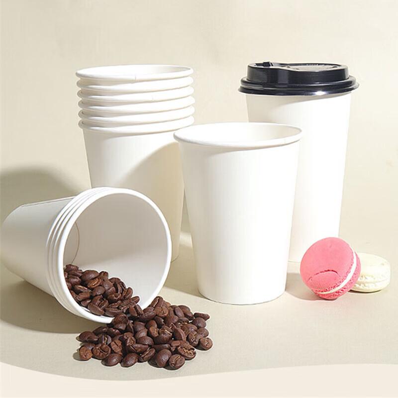 12oz Disposable Paper Cups with High Lids (1000 Count)