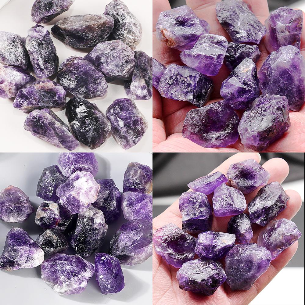 Natural Deep Amethyst Minerals Specimen Raw Mineral Irregular Shape Crystal Stone Fish Tank Bulk Decorative Polishing Rock