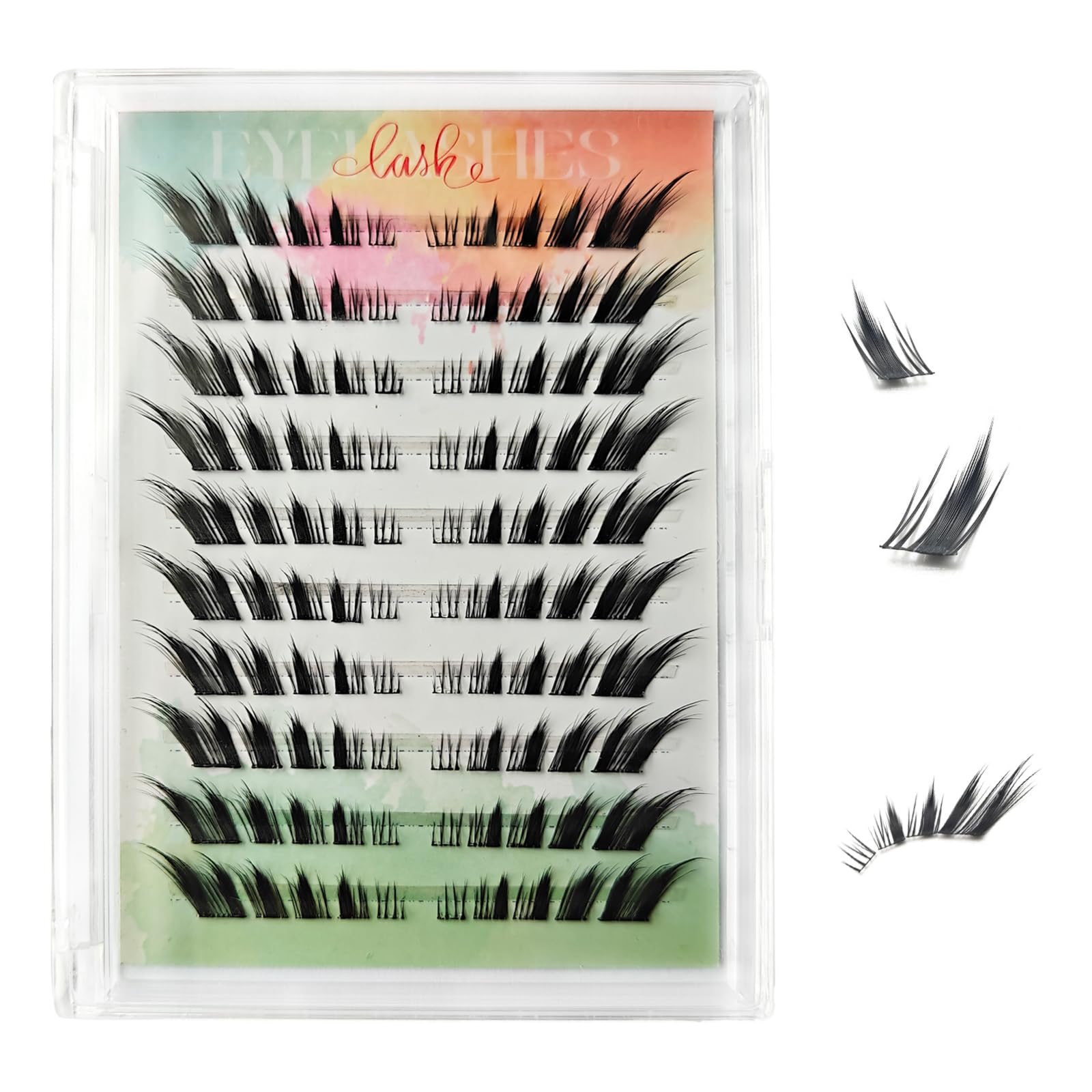 

SHELWIN Бесклеевые накладные ресницы Частичные накладные Легко наносятся для ручной работы 3D накладные Натуральный легкий макияж Подарок Ресницы, 1-секундное наращивание, Ресницы, чёрный