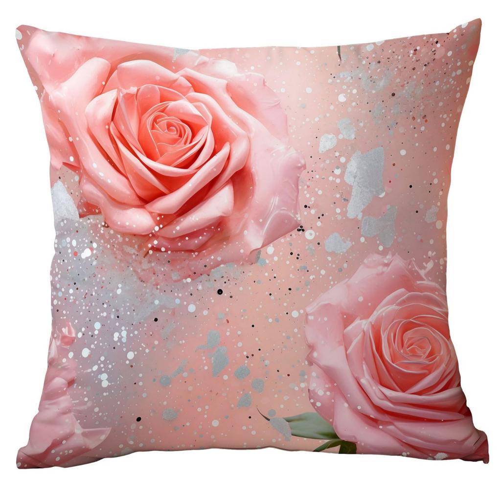 New Spring Flower Pink Rose Pillowcase Home Living Room Sofa Cushion Pillowcase