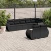 VidaXL Garden Lounge Set with Cushions 8 Pcs, Patio Sofas, Patio Furniture Set, Outdoor Furniture, Black 3221614