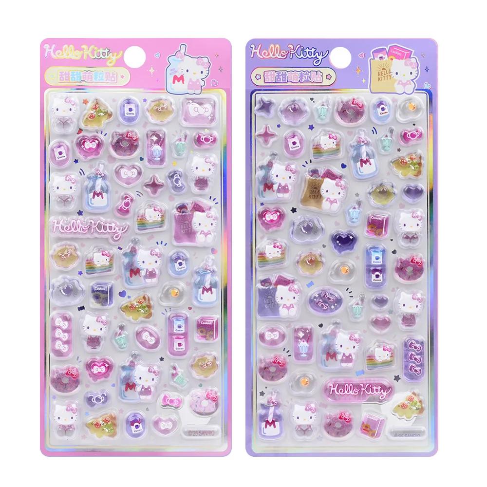 HOT Hellokitty Kuromi Melody Stickers Anime 3D Jelly Sticker Toys DIY Crystal Decorative Stickers Decorative Sticker Kids Toy