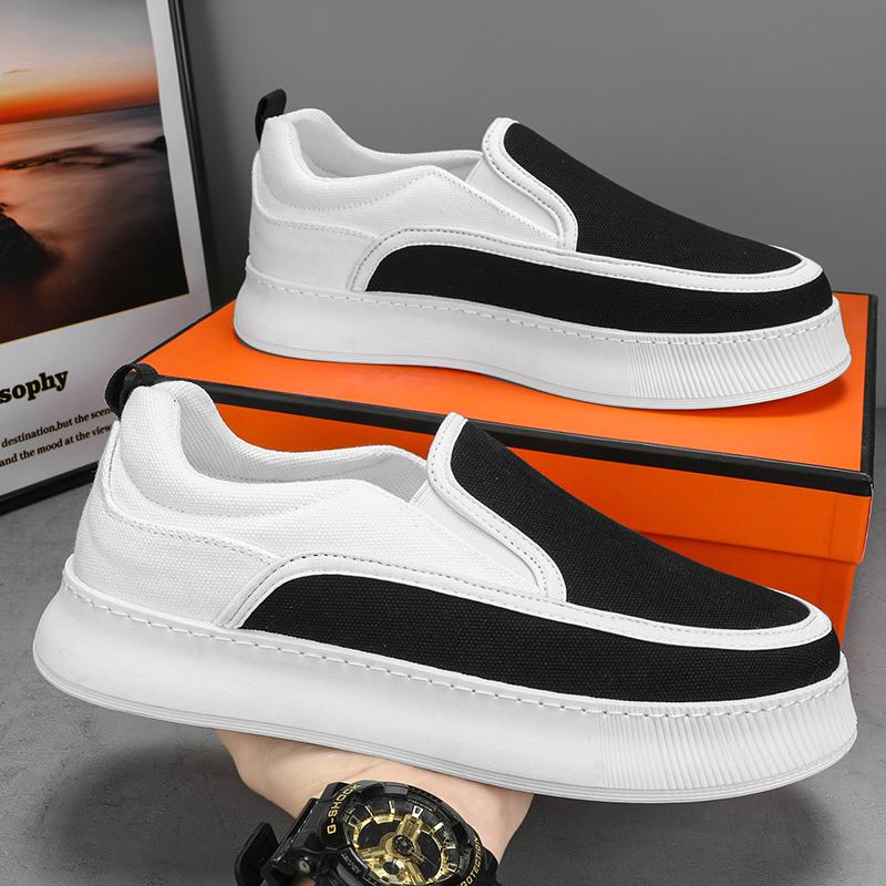 Loafers Low-top Canvas Ventilate Soft and Comfortable Sports and Leisure Skateboard Thick Bottom Shoes for Men Wear-resistant