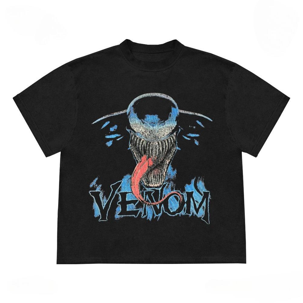 

Venom Unisex T-shirt Superhero Summer Men s Wear New Short Sleeve Street Style Top T-shirt High-quality Rest Sports Top S