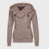Womens Sports Jacket with Side Zipper Hooded Cardigan