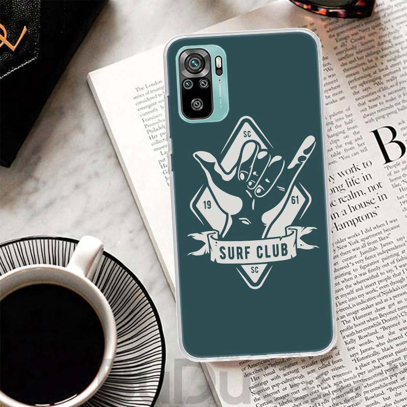 Surf Board Aesthetic Cover For Xiaomi Redmi Note 10 9S 9 8T 8 Pro 7 5 Mi 9T 10T 11T 12T 11 12 Lite 12X A3 A2 A1 Print Coque