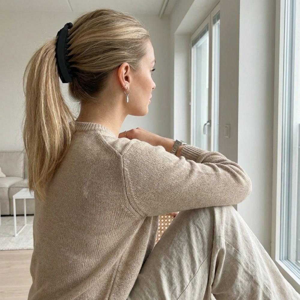 Velké želvovinové sponky do culíku Plastová banánová spona do vlasů Denní