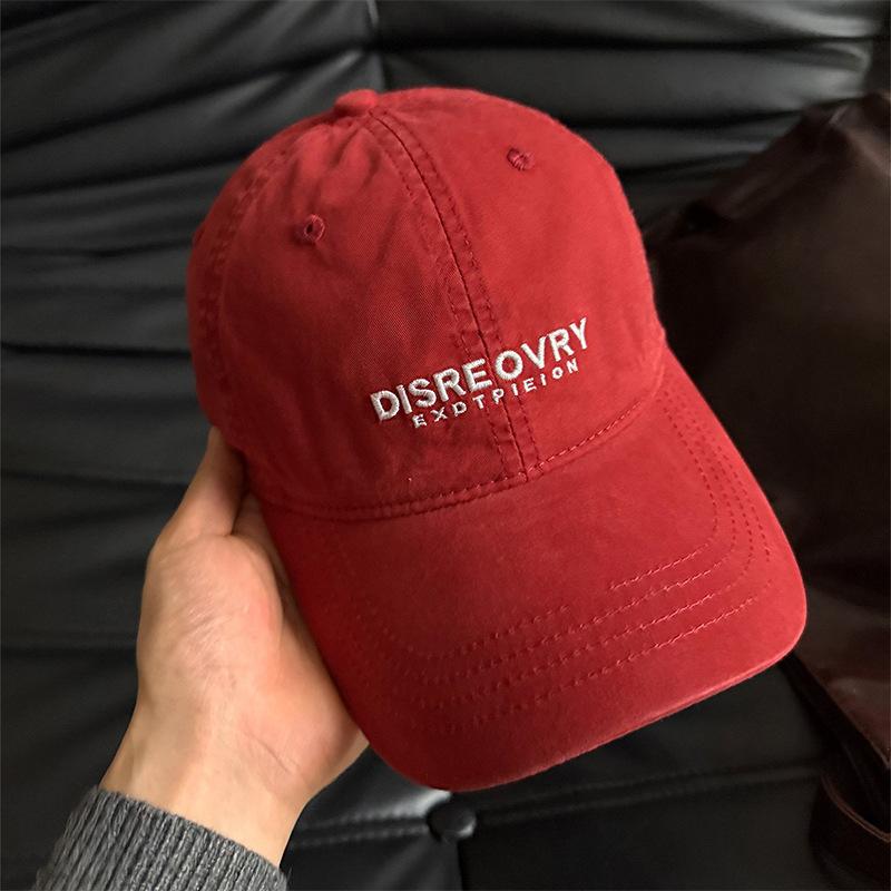 Spring Japan and Korea blue embroidered baseball cap women's wide brim big head circumference quality cap men's face small hat