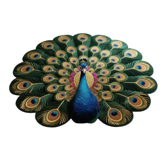 Peacock Floor Mat 3D Realistic Pattern Bathroom Mat Quick Dry Floor