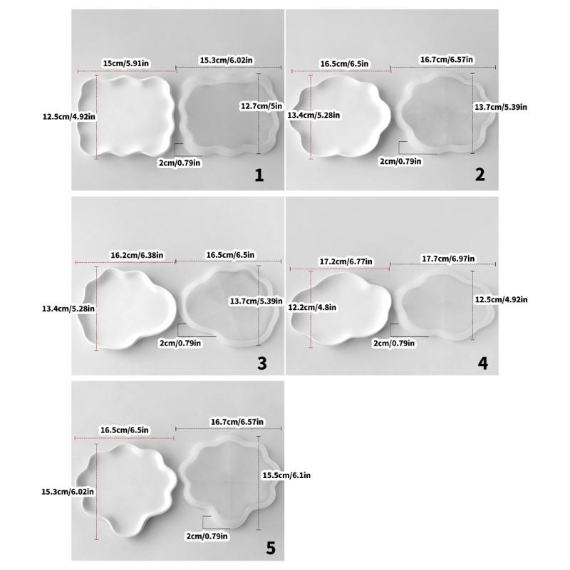 Wolkenform Aufbewahrungsschale Silikonform für Epoxidharz Gießen Beton Schmuck Dekorationsteller Schale Kerzenhalter Form