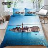 Eiffel Tower Duvet Cover Modern French Paris Cityscape Bedding Set 3D Europe Building Comforter Cover King For Kids Adults Decor