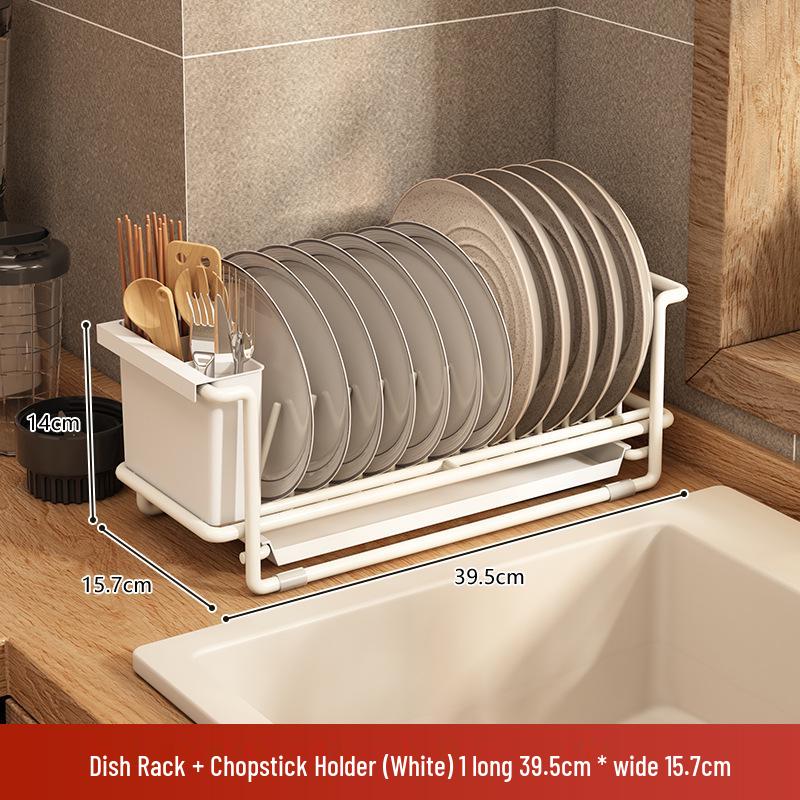 Kitchen Dish Drying Rack with Chopstick and Cutlery Storage