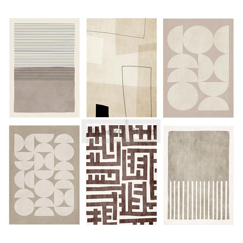 Impressões Minimalistas Modernas Pintura em Tela Bege Cores Neutras Simples Pôster de Arte Mid-Century Arte de Parede Imagens Decoração de Sala de Casa