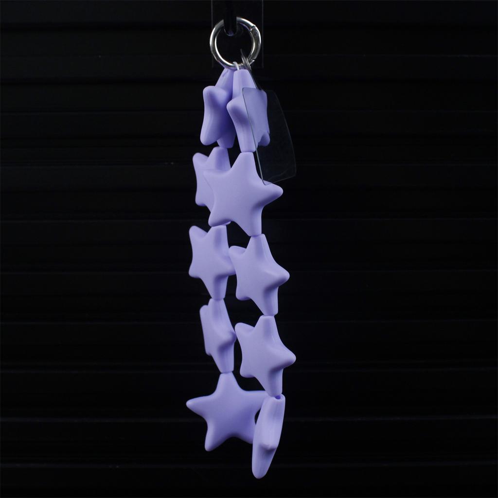 Coloful Silicone Star Rope Phone Chain Lanyard Charm Strap Wrist Beaded Hanging Cord Bracelet Keychain for CCD Camera Sweet Girl