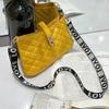 Embroidered rhombus buckle shoulder messenger women's bag, a new versatile light luxury Kelly bag