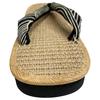 Edoten Geta Made in Genuine Hemp Zori Black Sponge Japanese Patterned Wave Size L Sandals, Japan, Outerwear, Japanese-Style Sandals, Sole,