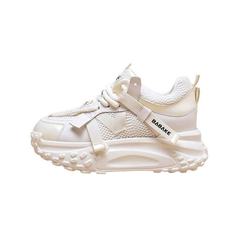 Mesh-Plateau-Sneaker Damen Frühling und Sommer neu dünne Muffinsohle Freizeitschuhe kleine höhenvergrößernde Dad-Schuhe