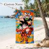 Dragon Ball Benutzerdefinierter Name Aufgedrucktes Strandtuch Personalisiertes Weiches Handtuch für Schwimmen Strand Reisen