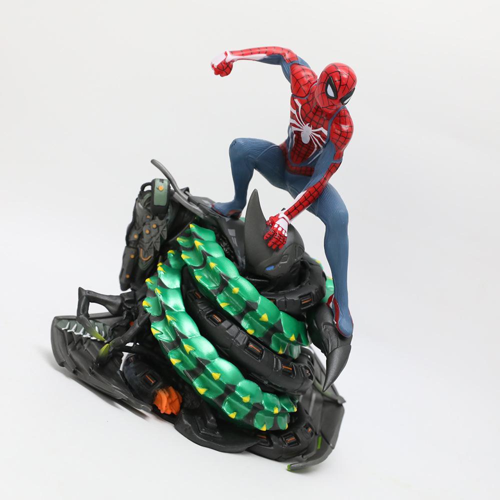 New Avengers Iron League Ps4 Game Statue 18Cm Spider Man Figurine Scene Model Collectible Figurine Boy Fan Gift