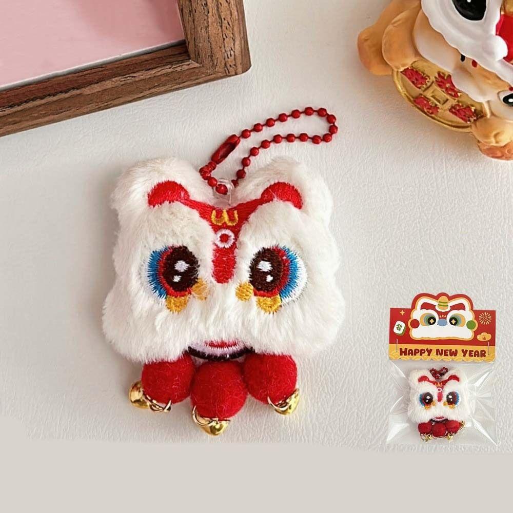 Lion Awakening Chinese New Year Plush Keyring Chinese Style Lion Dance Brooch  Celebrating