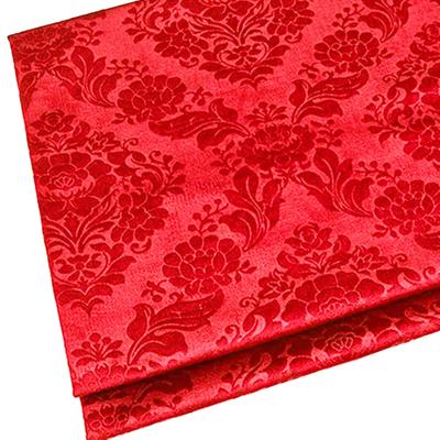 7 Colors To Choose from European Jacquard Velor Fabric Width Approximately X 2m Floral Pattern Handicraft 1.5m (Red)