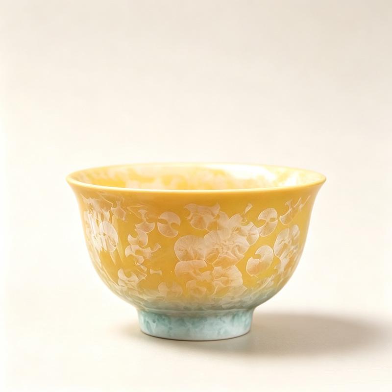 Exquisite Crystalline Glaze Ceramic Tea Cup Set - Gongfu Style for Elegant Tea Tasting