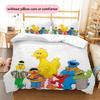 Sesame Street2 Pattern Bedding Quilt Set  Home Decoration  Gift (1 * duvet cover + 2 * pillowcase  without core)