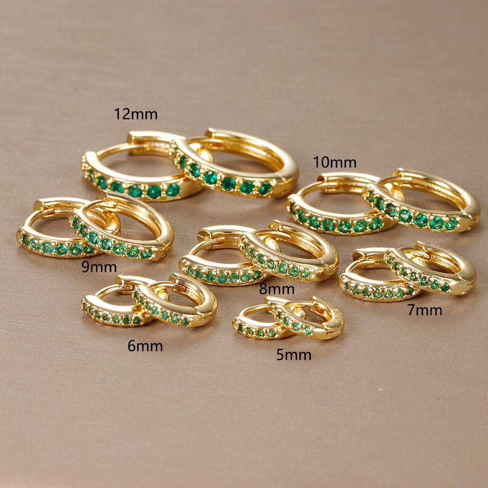 2PCS Minimal Crystal Zirconia Stainless Steel Hoop Earrings Small Huggie Thin Cartilage Earring Helix Tragus Piercing Jewelry