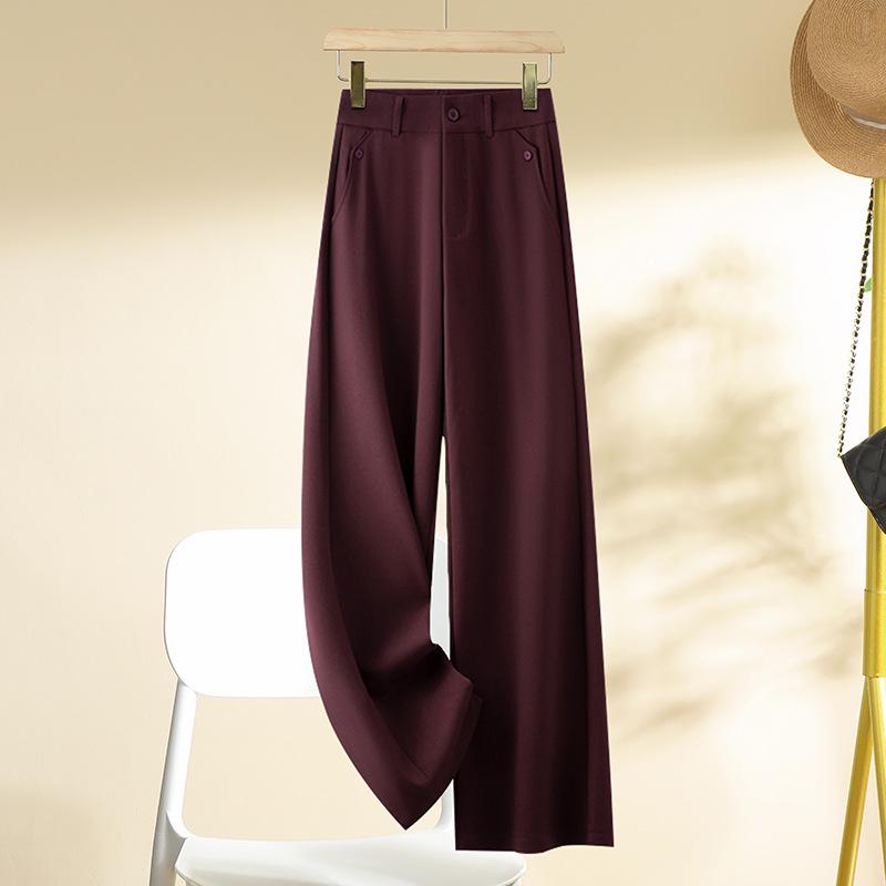 

Женские брюки цвета хаки свободного кроя с широкими штанинами - Весна/Осень 2025, Повседневный расслабленный стиль 30 (125-135 jin)