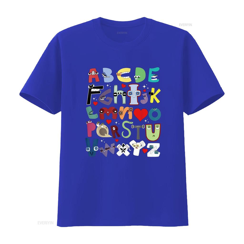 Alphabet Lore A Z I Love You Letter for Kids Boys and Girls T Shirt Vintage Washed Graphic Fashion Breathable Stretched Unisex